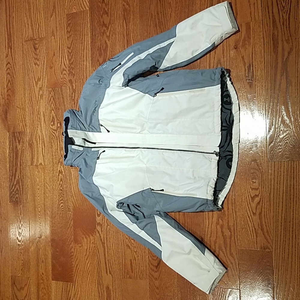 Men's Spyder Axys Ski Jacket White/Gray Large